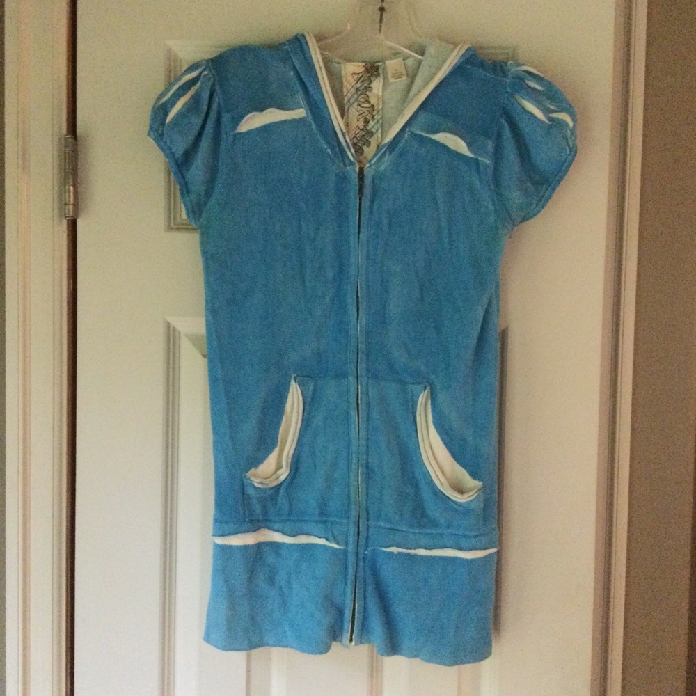 EUC VTG Nick & Mo Terrycloth Zip Up Hoodie